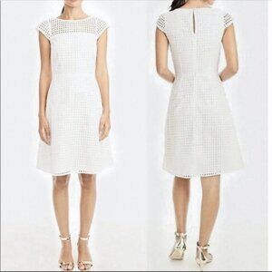 J.Crew White Eyelet Cap Sleeve Fit & Flare Dress | Size 4